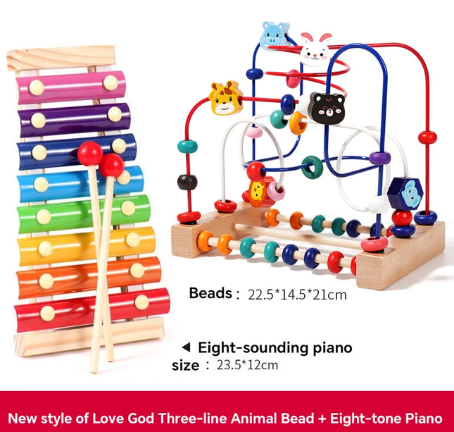 Early Education Building Blocks & Beads – Intelligence Development Toy for Toddlers Ages 1–3 Boys & Girls