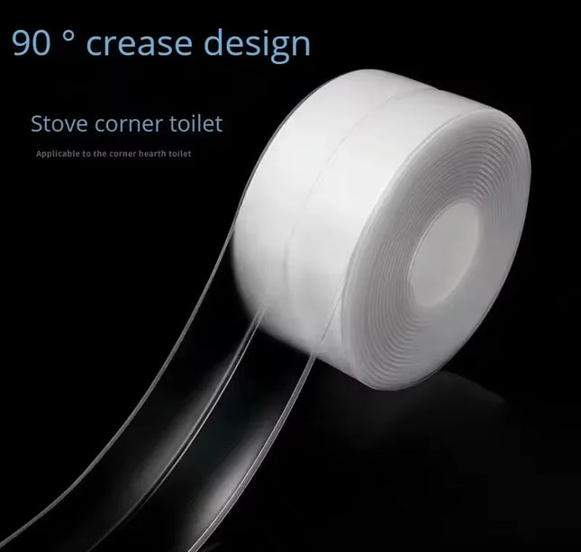 Transparent Acrylic Single-fold Kitchen And Bathroom Waterproof Mildew Stickers Sink Beautiful Stickers(3.2m*3.8cm)