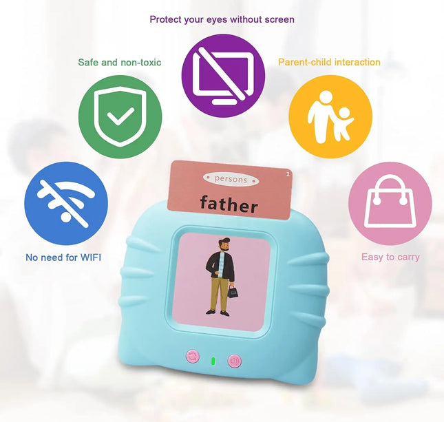 Early Education Flash Card Talking Flashcards for Kids Preschool Electronic Early Education Machine Gift Toddlers Montessori Toy