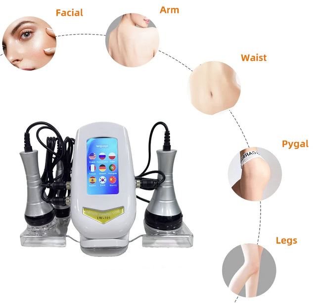40K 3-in-1 Ultrasonic Body Shaping Instrument Beauty Massage Negative Pressure Slimming Facial Care Beauty Salon Dedicated