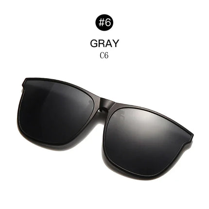 Men's Clip-On Polarized Sunglasses – Vintage Square Photochromic Night Vision Driving Glasses