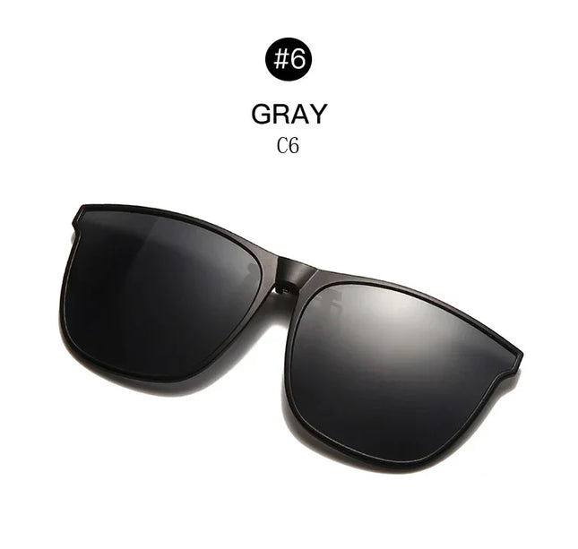 Men's Clip-On Polarized Sunglasses – Vintage Square Photochromic Night Vision Driving Glasses
