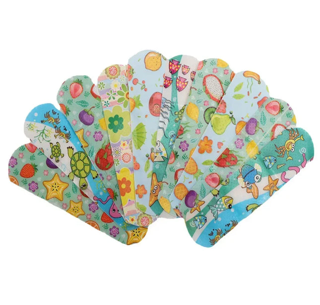 Kids Adhesive Bandages – 100pcs Cute Cartoon Waterproof Medical Strips for Children