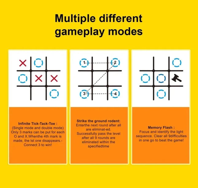Tic Tac Toe Electronic Chessboard – Multifunctional Educational Strategy Game for Kids & Parent-Child Interaction