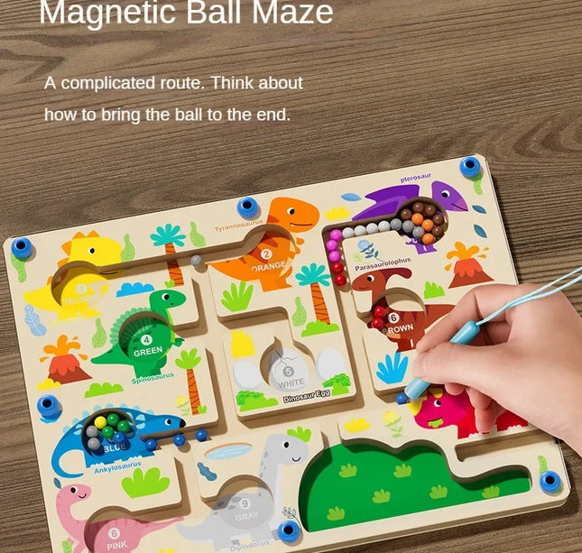 Montessori Magnetic Maze Game – Color Sorting & Fine Motor Training Toy with Pen Control for Kids Sensory Play