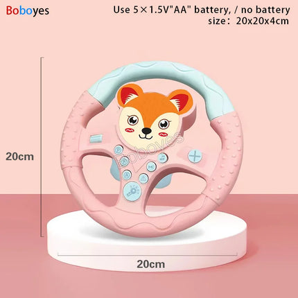 Infant Electric Steering Wheel Toy – Simulation Light & Sound Educational Vocal Toy for Stroller Play