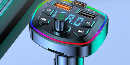 Bluetooth FM Transmitter for Car – Wireless Audio Adapter with Mic, MP3 & 2.1A Dual USB Charger