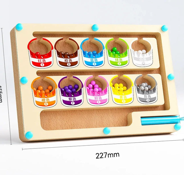 Montessori Magnetic Maze Game – Color Sorting & Fine Motor Training Toy with Pen Control for Kids Sensory Play