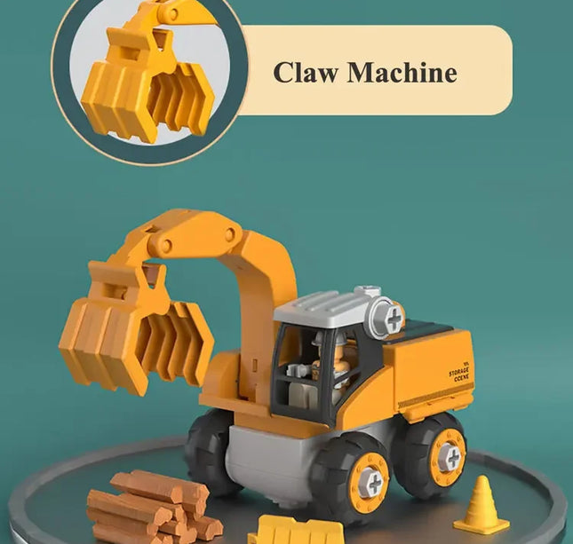 Kids Engineering Vehicle & Electric Drill Set – Educational Assembly Tool Toy with Nuts for Boys Building & Gift