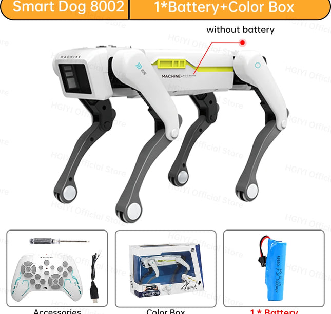 Teeggi RC Intelligent Robot Dog – Multifunctional Bionic Smart Mechanical Pet with Turret Educational Toy Gift