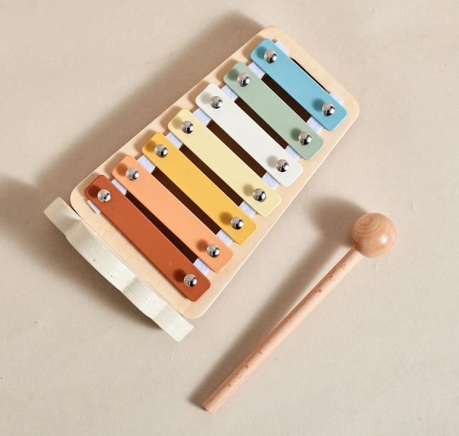Montessori Musical Instruments Set – Wooden Drum & Xylophone Toys for Babies 0–12 Months Early Education