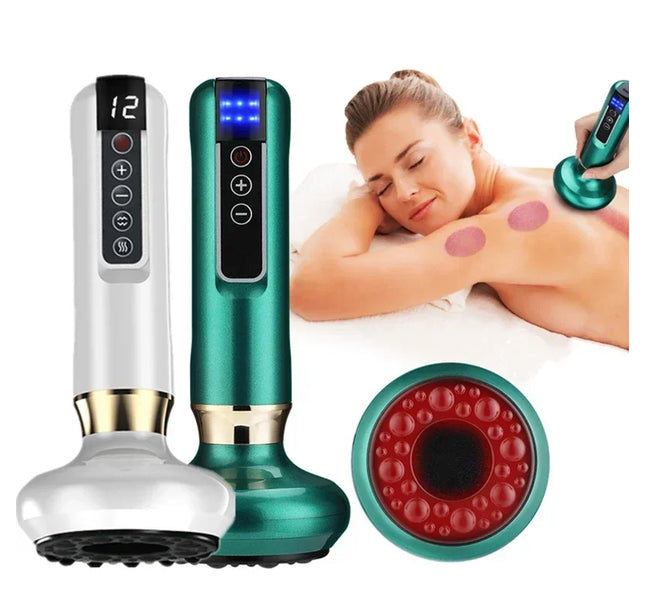 Tricolor Electric Massager GuaSha Anti Cellulite Vacuum Suction Cup Beauty Health Scraping Infrared Heat Slimming Massage Thera