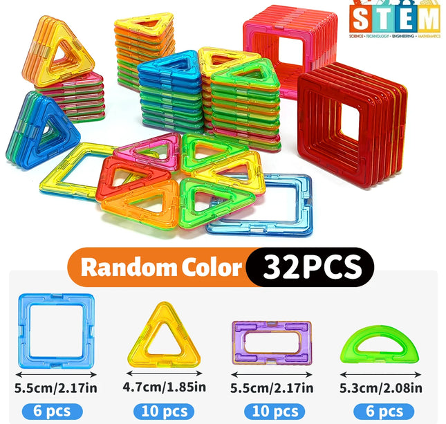 Magnetic Building Blocks DIY Magnets Toys medium size STEM Toys Construction Toys Learning Educational Magnet Toys