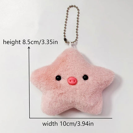 Capybara Plush Keychain – Soft Stuffed Cartoon Doll with Star Squeak Toy for Bag, Backpack & Car Pendant