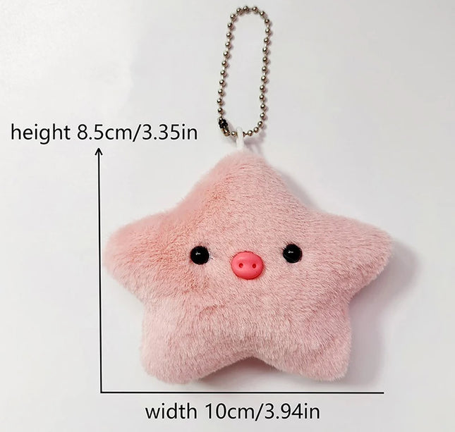 Capybara Plush Keychain – Soft Stuffed Cartoon Doll with Star Squeak Toy for Bag, Backpack & Car Pendant