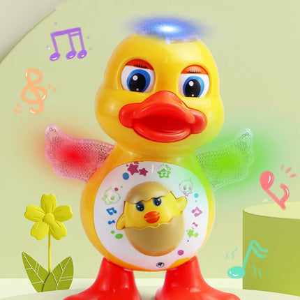 Electronic Dancing Duck Toy – Musical Cartoon Animal with Flashing Lights & Movement for Kids Educational Gift