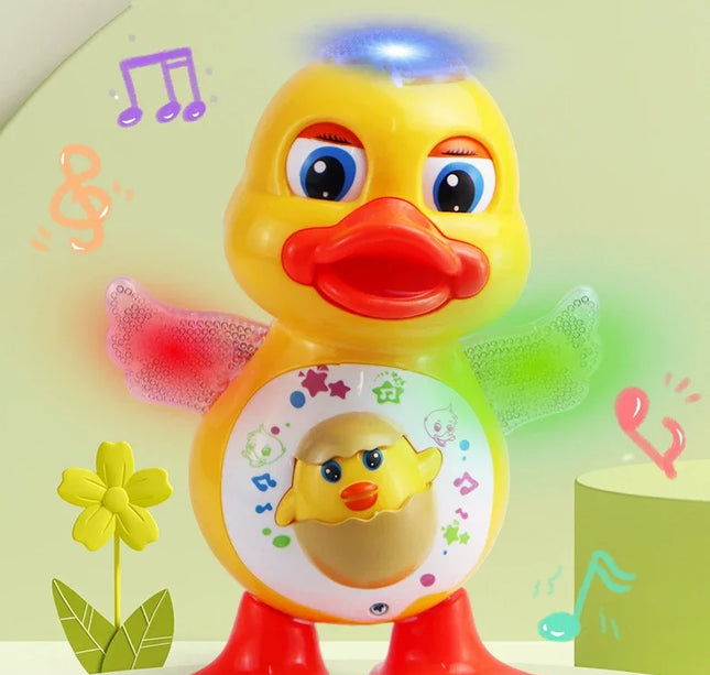 Electronic Dancing Duck Toy – Musical Cartoon Animal with Flashing Lights & Movement for Kids Educational Gift