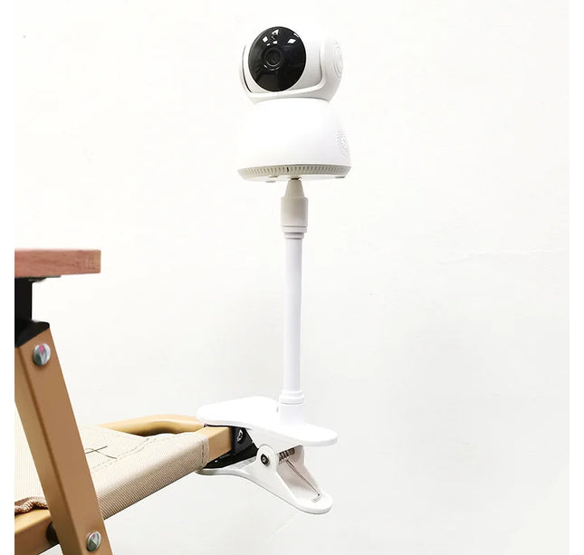 Portable Bendable Camera Holder – No-Punch Clamp Mount for Baby Monitor or Webcam