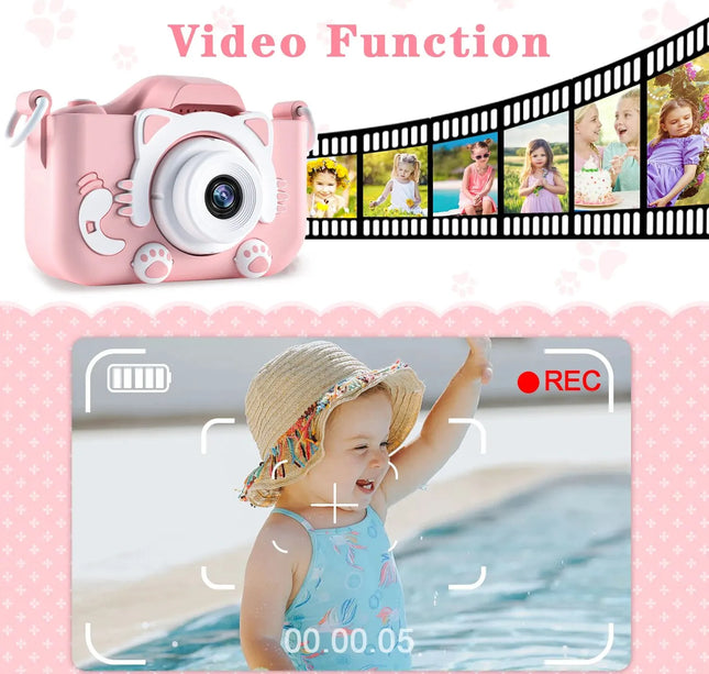 Children Camera 1080P HD Toddler Digital Video Camera 2.0-inch Kids Camera with Silicone Cases Toys for Christmas Birthday Gifts