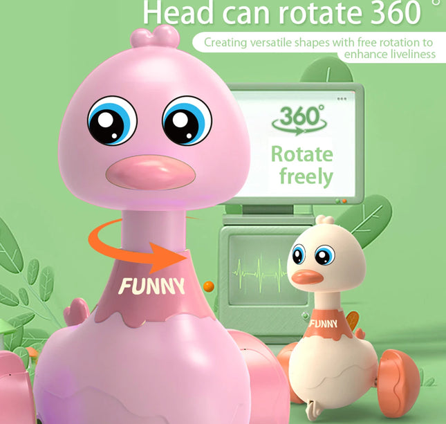 Baby Toy Swing Duck Toy Cartoon Press Vehicles Glide Animal Inertia Pull Back Cars Early Education Toys for Toddlers Boys Girls