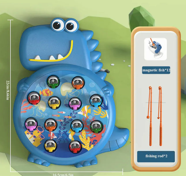 Magnetic Dinosaur Fishing Game – Montessori Toy with Rod for Toddlers & Kids