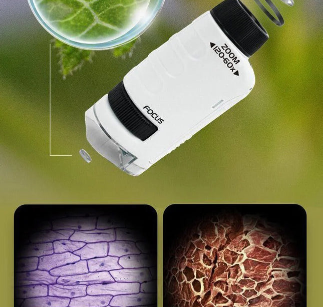 Handheld Microscope Kit Lab LED Light 60X 120X Home School Biologi Cal Science Educational Toys For Children Brinquedo STEM Gift