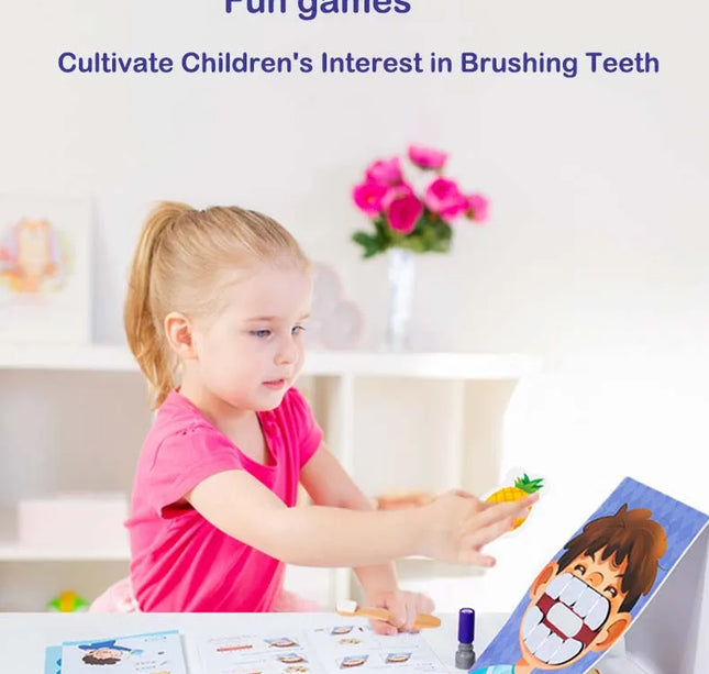 Montessori Brush Teeth Simulation Toy – Parent-Child Educational Puzzle Game for Kids Fine Motor Skills