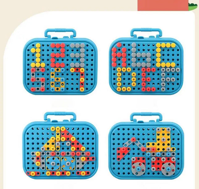 Children Toys Tool Set Electric Drill Screw Nut 3D Puzzle Toys Pretend Play Dinosaur Drilling Assembly Educational Toys for Boys