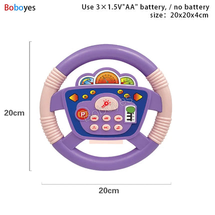 Infant Electric Steering Wheel Toy – Simulation Light & Sound Educational Vocal Toy for Stroller Play