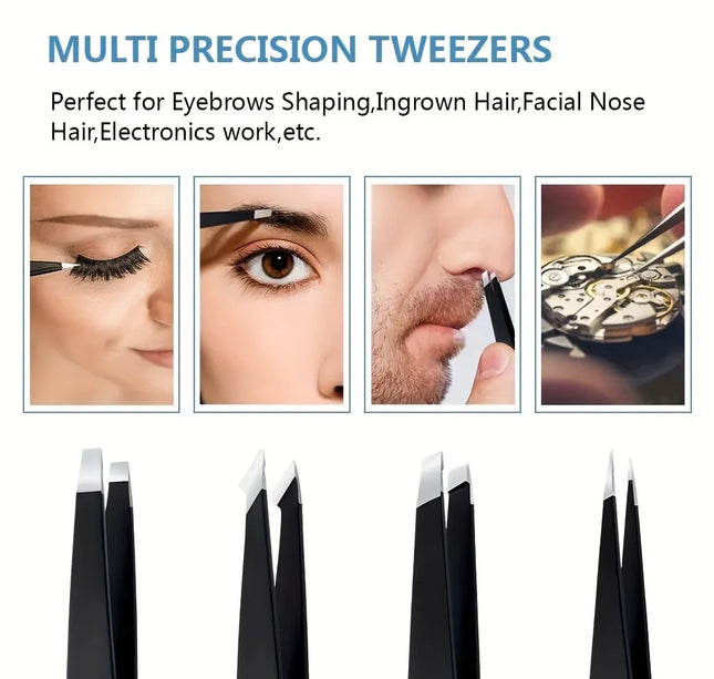Eyebrow Tweezer Colorful Hair Beauty Fine Hairs Puller Stainless Steel Slanted Eye Brow Clips Removal Makeup Tools
