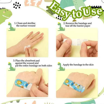 Kids Adhesive Bandages – 100pcs Cute Cartoon Waterproof Medical Strips for Children