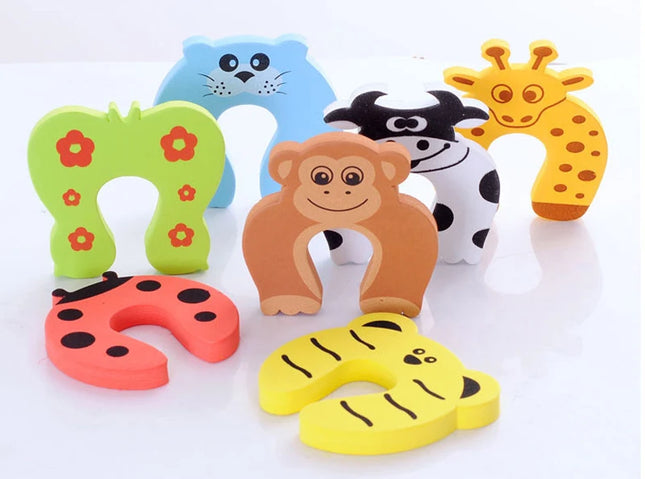 Cartoon Door Stopper – 2/5pcs Anti-Pinch Lock for Child Safety & Finger Protection