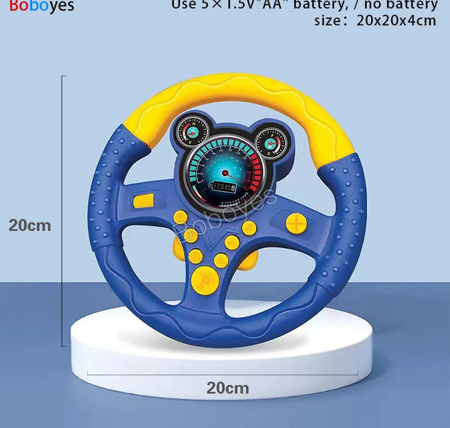 Infant Electric Steering Wheel Toy – Simulation Light & Sound Educational Vocal Toy for Stroller Play
