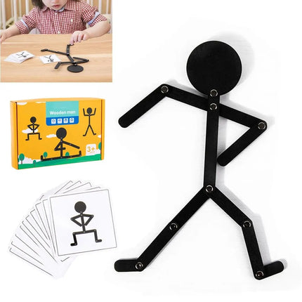 Montessori Wooden Puzzle Toy – Early Learning Sporty Pose Jigsaw for Kids Hands-On Skill & Busy Board Educational Gifts   2/2