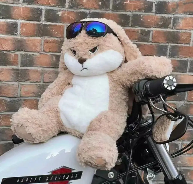 Large Angry Rabbit Plush Toy – Kawaii Stuffed Animal Doll for Room Decor & Birthday Gifts