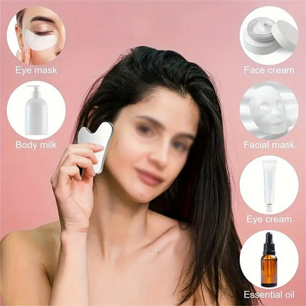 1pices Gua Sha Board Beauty Skin Care Facial Tool Stainless Steel GuaSha Massage Tool Natural Universal Facial Silver Metal
