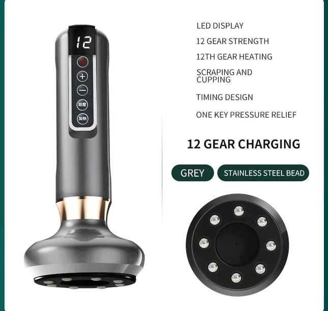 Tricolor Electric Massager GuaSha Anti Cellulite Vacuum Suction Cup Beauty Health Scraping Infrared Heat Slimming Massage Thera