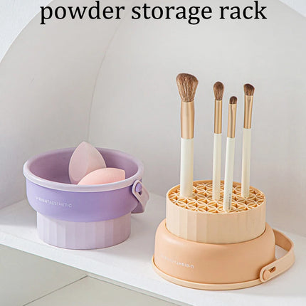 Makeup Brush Cleaning Bowl Beauty Egg Cleaning Tool Storage Set Brush Powder Puff Dry Cleaning Silicone Drying Shelf