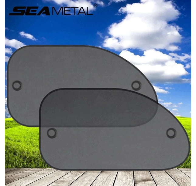 2pcs Car Window Sunshade – SEAMETAL UV Shield Curtains for Front & Rear Windows