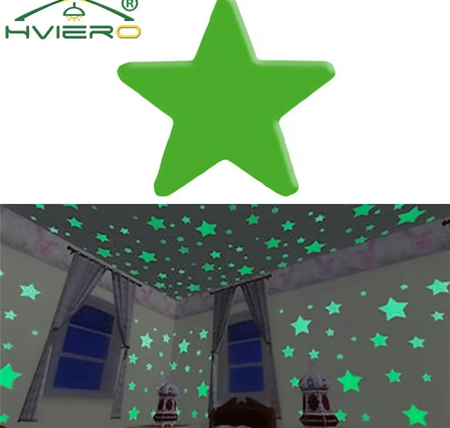 Luminous Star Wall Stickers – 50/100pcs 3cm Glow Decor for Kids & Parties