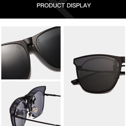 Men's Clip-On Polarized Sunglasses – Vintage Square Photochromic Night Vision Driving Glasses