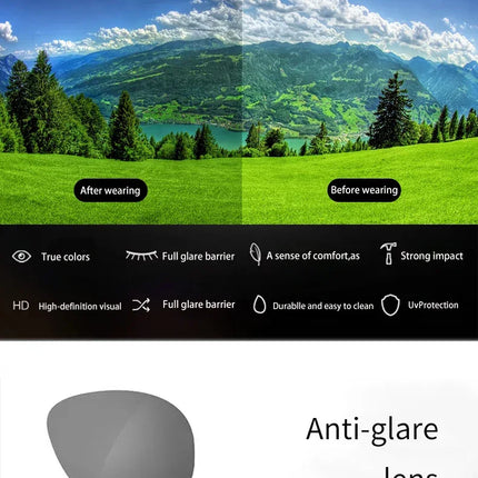 Men's Clip-On Polarized Sunglasses – Vintage Square Photochromic Night Vision Driving Glasses