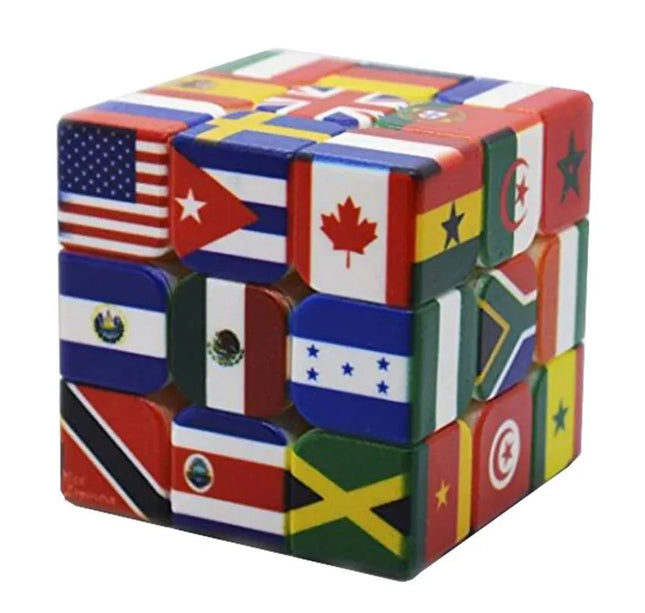 3x3x3 Magic Cube Multi-country Flag Elements Magic Cube Children's Gifts Educational Toys