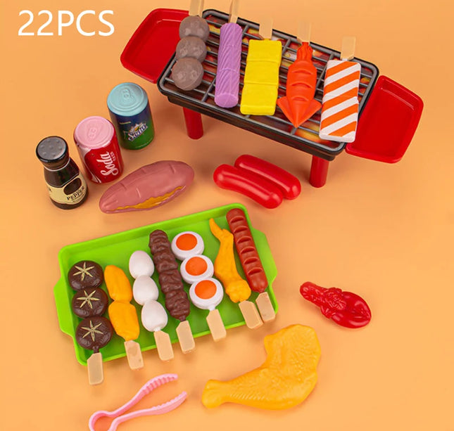 Kids Pretend Kitchen Playset – Simulation BBQ & Cooking Toys for Girls Educational Play House Fun