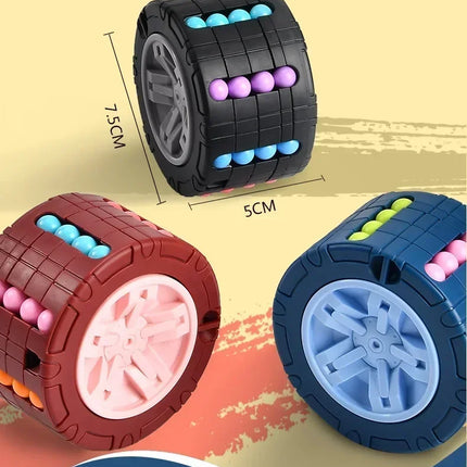 3D Cylinder Cube Toy Magical Bean Gyro Rotate Slide Puzzle Games Relieve Stress Children Educational Montessori Infant Toys Gift