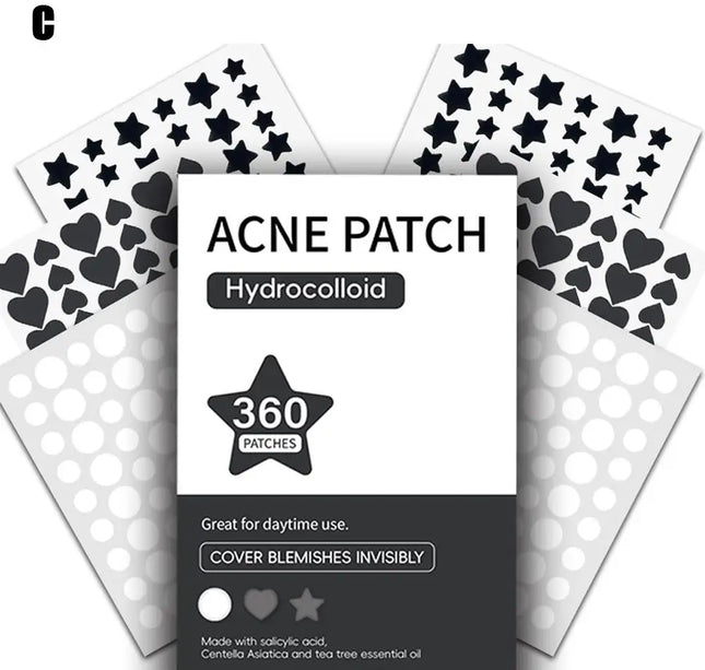 360Pcs Colorful Invisible Pimple Removal Anti-Acne Hydrocolloid Patches Spots Marks Concealer Beauty Makeup Tool Repair Sticker