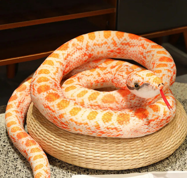 Artificial Python Plush Toy Long Snake Yellow Orange Green Python Plush Toy Decorate The House Holiday Decorations