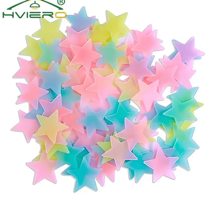 Luminous Star Wall Stickers – 50/100pcs 3cm Glow Decor for Kids & Parties