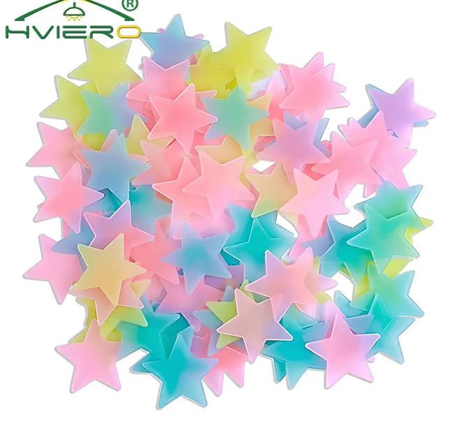 Luminous Star Wall Stickers – 50/100pcs 3cm Glow Decor for Kids & Parties