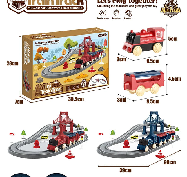 Electric Rail Train Set – Educational Assembly Model Toy for Boys, Simulation Track for Christmas & Birthday Gifts